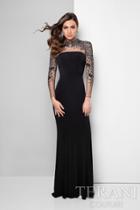 Terani Evening - Hypnotic Lace Applique Illusion Gown 1711m3394