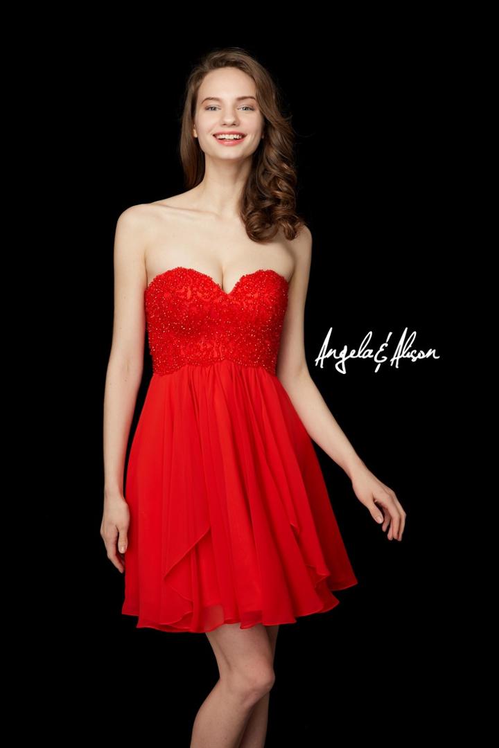 Angela And Alison - 72028 Beaded Sweetheart Chiffon Cocktail Dress