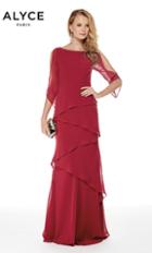 Alyce Paris - 27046 Bateau Layered Chiffon Trumpet Dress