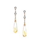 Tresor Collection - Sky Blue Topaz Tops With Golden Rutile Interchangeable Drops In 18k Rose Gold
