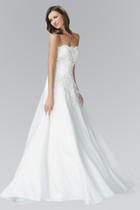 Elizabeth K - Gl2077 Bead Embellished Strapless Bridal Dress