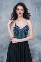 Nina Canacci - 1390 Spaghetti Straps Beaded A-line Gown