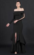 Mnm Couture - Ruffled Off Shoulder Trumpet Gown N0043