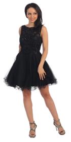 Short Baby Doll Prom Dress With Embroidered Bodice