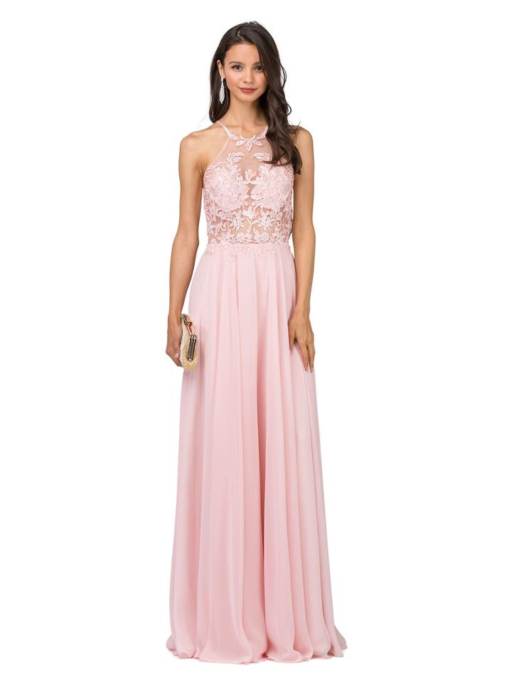 Dancing Queen - Embroidered Sheer Halter Chiffon Dress