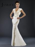 Janique - K6513 Dress In White Gold