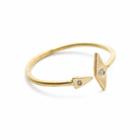 Vanessa Lianne - Inez Arrow Ring With Diamonds In 14kt Yellow Gold