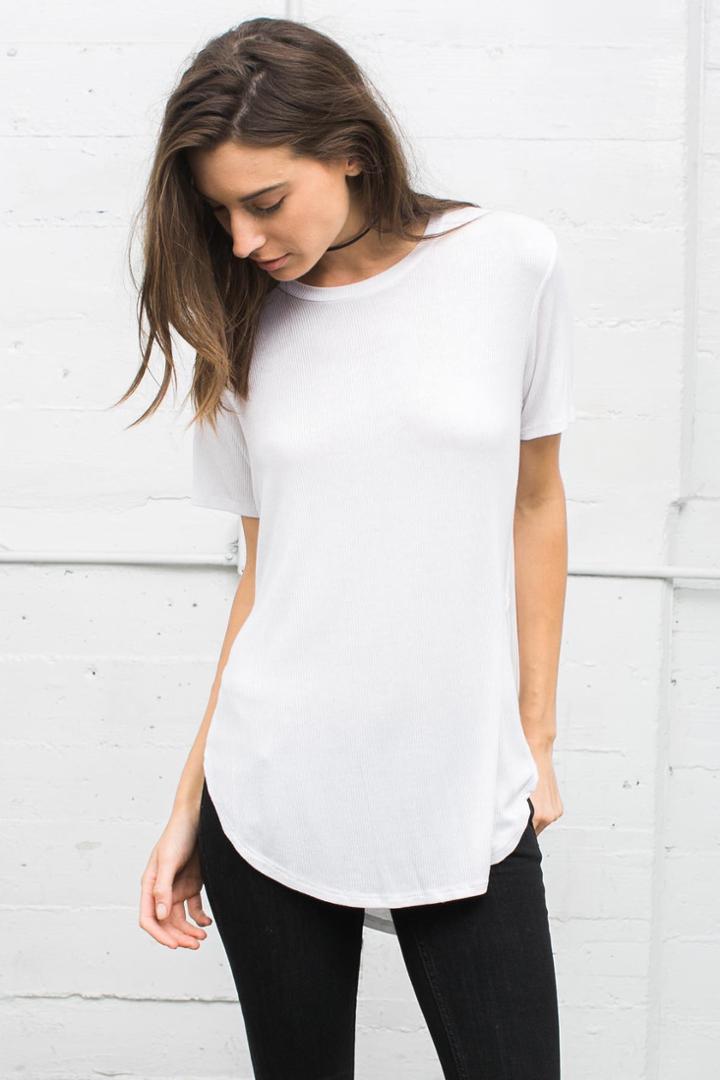 Joah Brown - Live In Slouchy Tee In White Rib