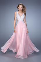 La Femme - 20692 Appliqued Cutout A-line Gown