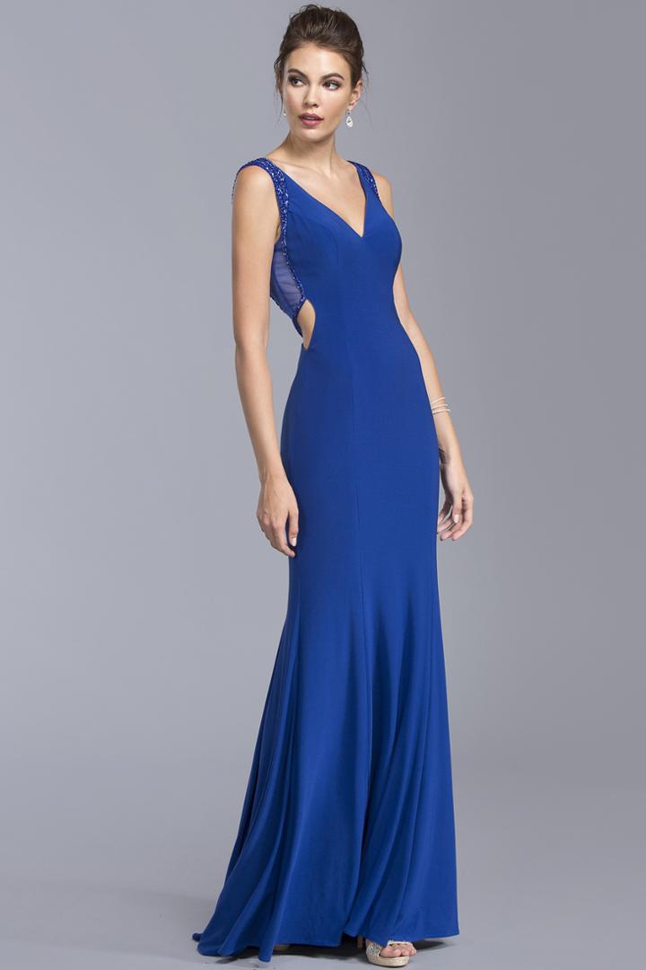 Aspeed - L2004 Elegant V-neck Sheath Prom Dress