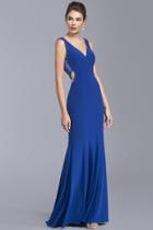 Aspeed - L2004 Elegant V-neck Sheath Prom Dress