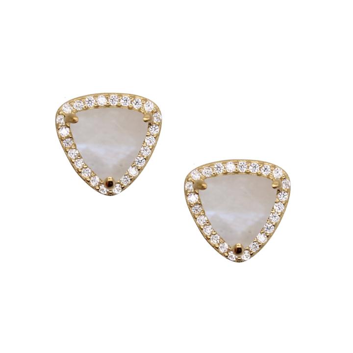 Rachael Ryen - Trillion Pave Earrings Moonstone