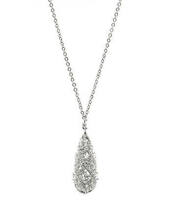 Cz By Kenneth Jay Lane - Open Scroll Pendant