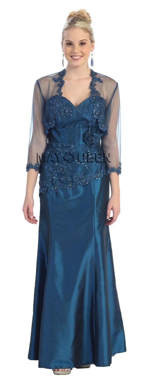 Formal Floral Laced And Beaded Sweetheart Fit And Flare Dress