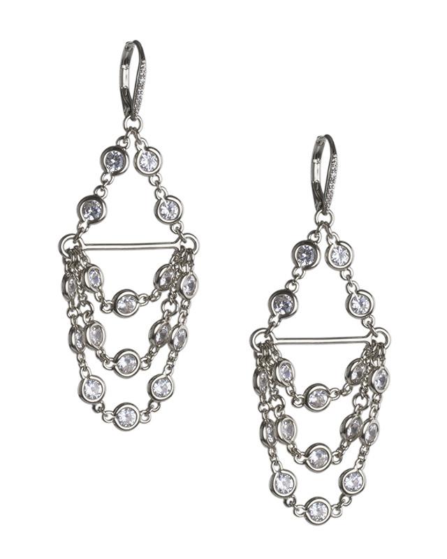 Cz By Kenneth Jay Lane - Chandelier Diamond By The Inch Earring
