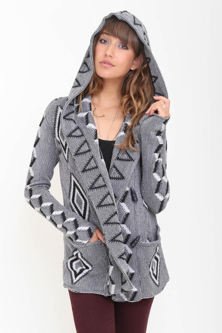 Goddis - Mika Hooded Cardigan In Onyx