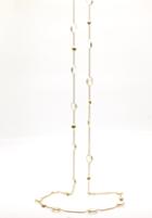 Tresor Collection - Rainbow Moonstone Oval Long Necklace In 18k Yellow Gold
