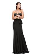 Dancing Queen - Sophisticated Strapless Dress With Peplum Overlay Skirt 9713