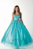Milano Formals - Strapless Ruched Lace Embelisshed A-line Prom Dress E1259