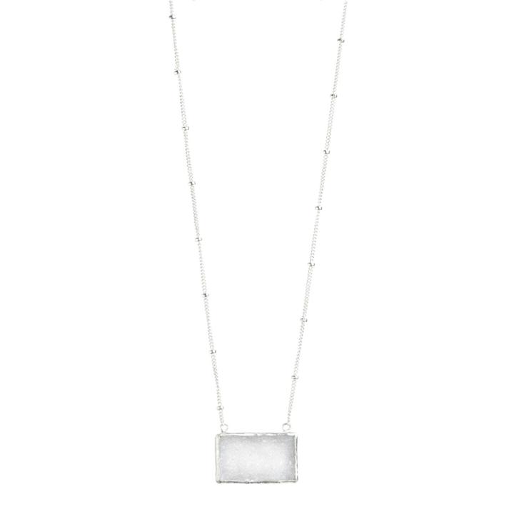 Nina Nguyen Jewelry - Nirvana White Druzy Silver Necklace