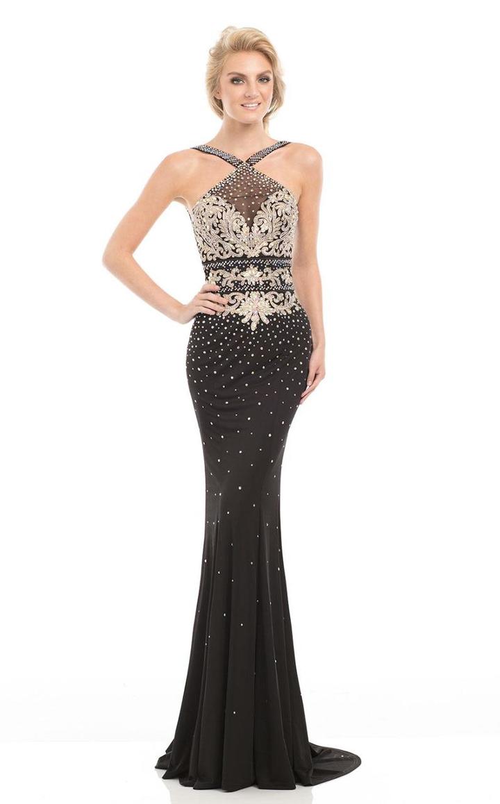 Johnathan Kayne - 7079 Two-piece Convertible Beaded Halter Gown