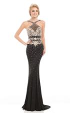 Johnathan Kayne - 7079 Two-piece Convertible Beaded Halter Gown