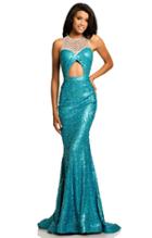Johnathan Kayne - 8104 Fitted Sequin Lattice Evening Gown
