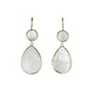 Margaret Elizabeth - 2 Stone Drops Aqua Chalcedony & Moonstone