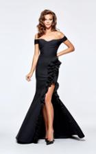 Tarik Ediz - Off The Shoulder Ruffle Detail Gown 93168