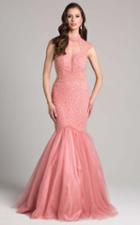 Lara Dresses - 33203 Beaded High Neck Mermaid Gown
