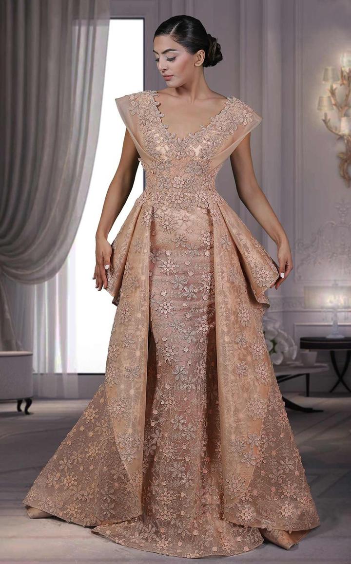 Mnm Couture - K3544 Floral Applique Embellished Evening Gown