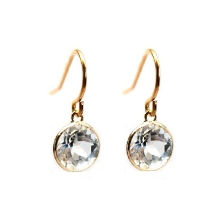 Rachael Ryen - 14k Gold White Topaz Drop Earrings