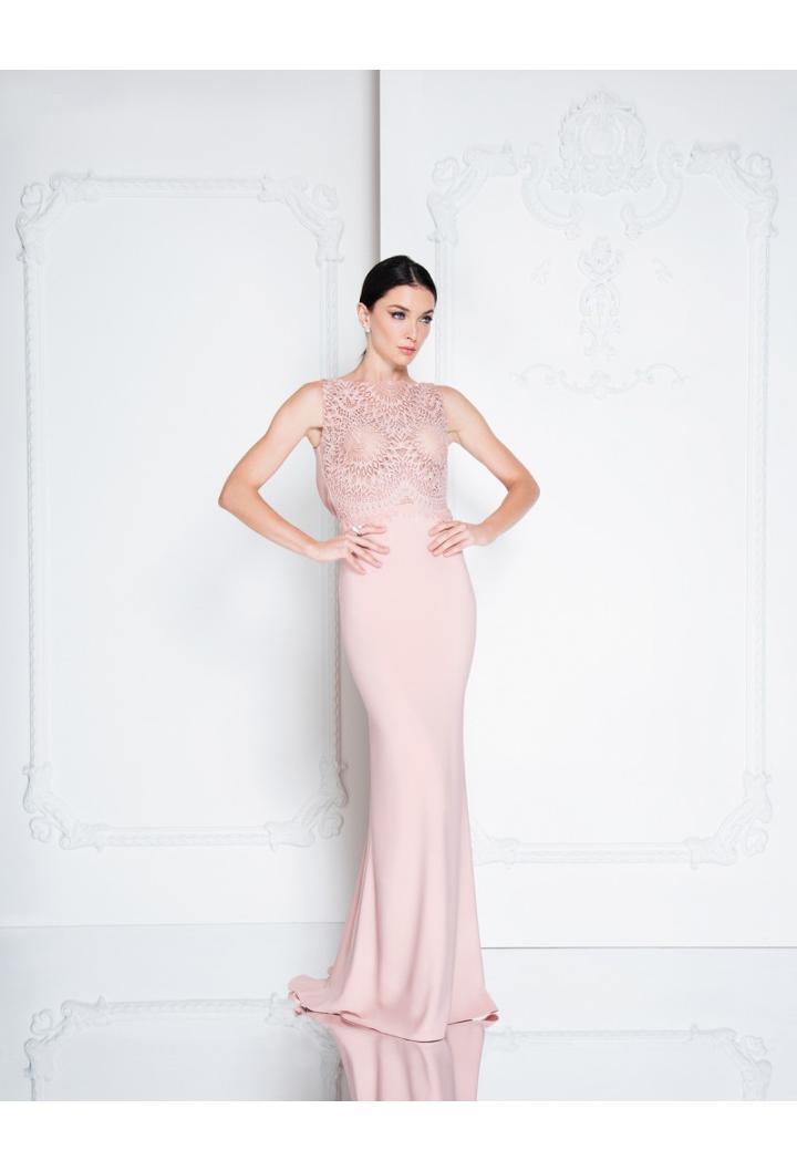 Terani Couture - 1811e6136 Lace Illusion Bateau Sheath Dress