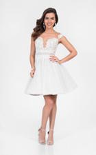 Terani Couture - Glamorous Laced Illusion Neck Short Ball Gown 1711p2250