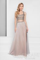 Terani Prom - Dazzling Crystalized Halter Straps Polyester A-line Dress 1711p2719