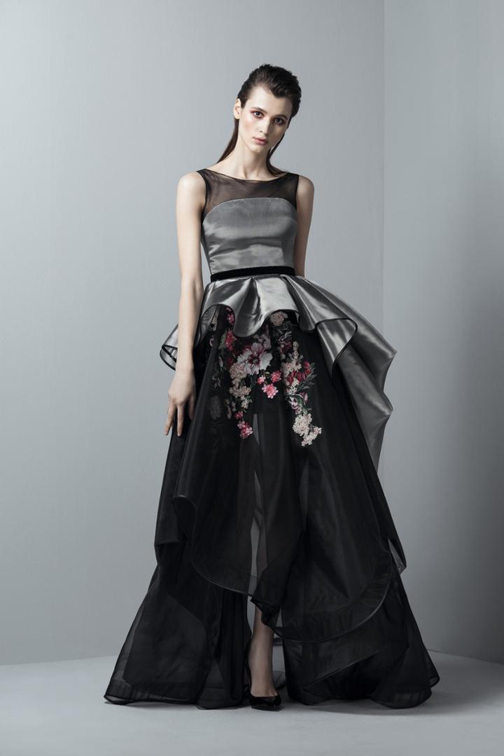 Saiid Kobeisy - 3382 Illusion Neckline Organza Gown
