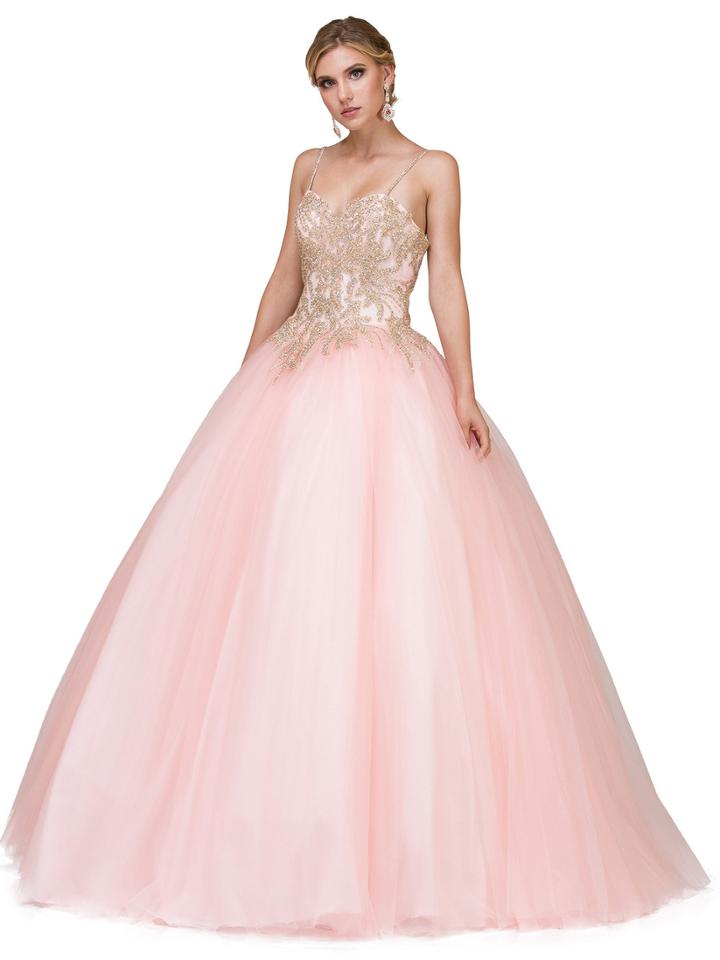 Dancing Queen - 1181 Spaghetti Strap Embellished Ballgown