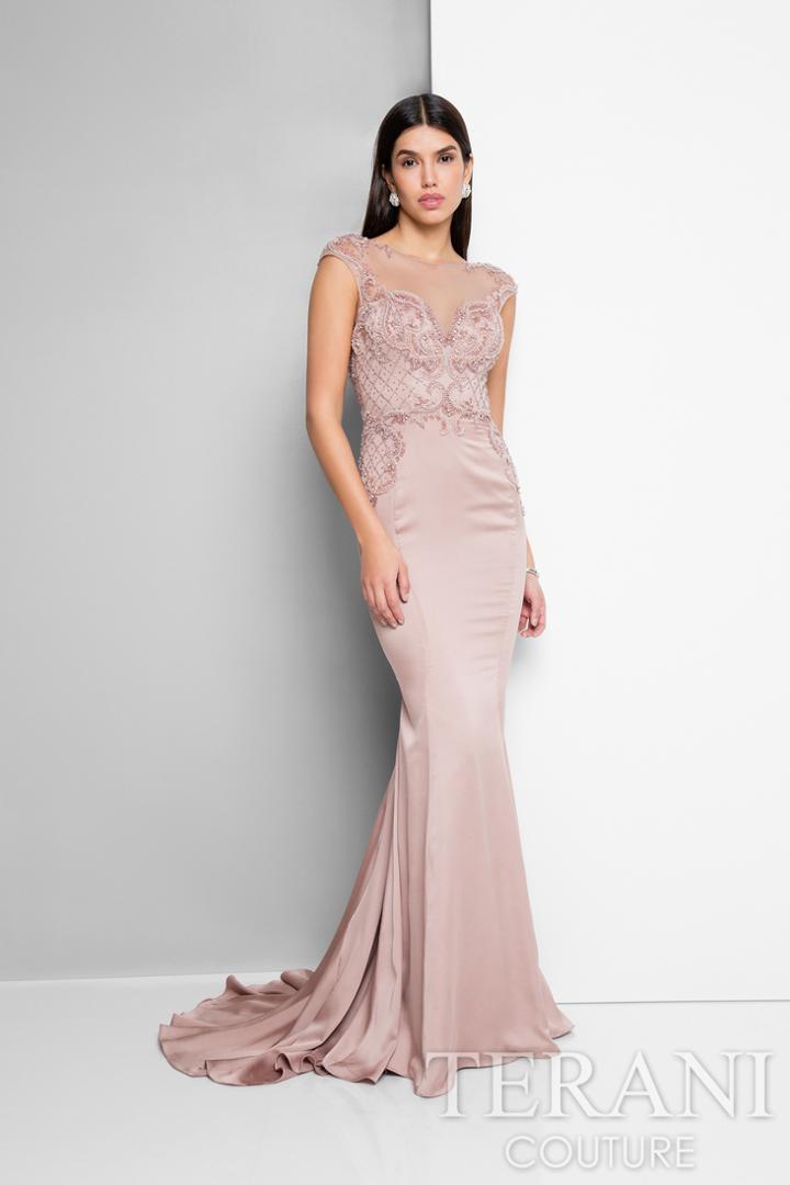 Terani Evening - Elegant Sleeveless Bateau Neckline Polyester Mermaid Gown 1712e3264