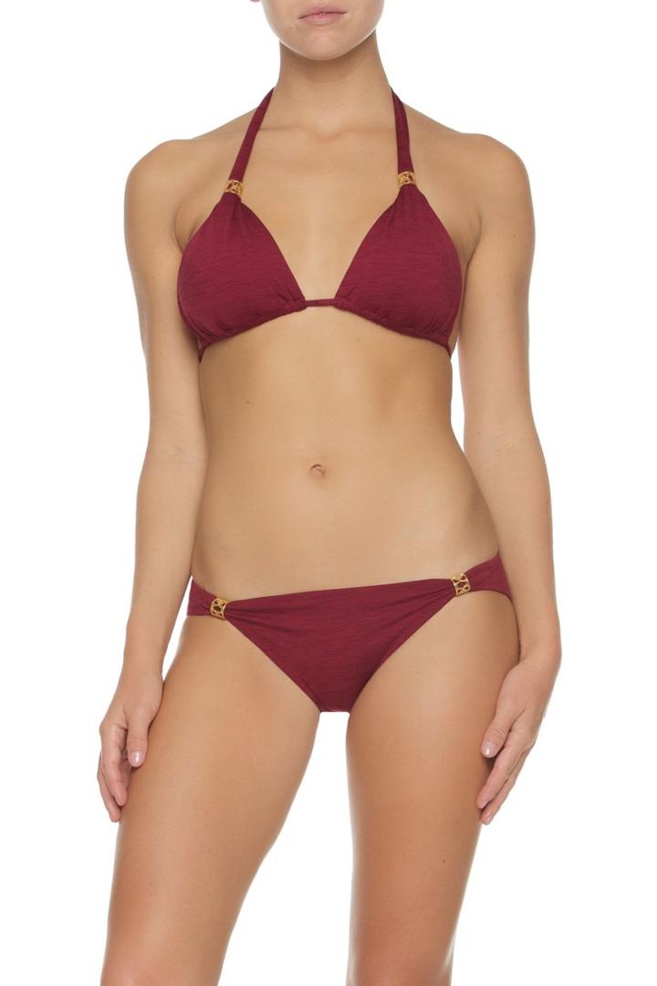 Helen Jon - D/dd Cup Slider Bikini Top In Syrah