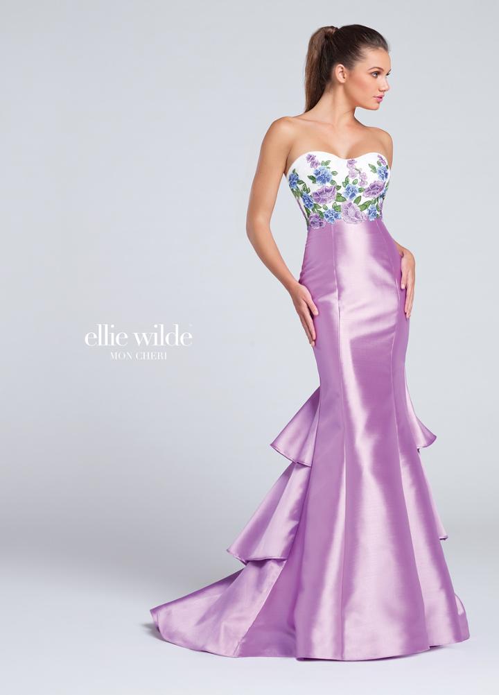 Ellie Wilde - Strapless Mikado Mermaid Prom Dress Ew117012