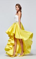 Tarik Ediz - Floral-accented High Low Dress 93137