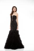 Colors Dress - 1968 Embroidered Strapless Ruffled Mermaid Gown