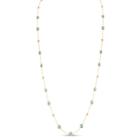 Tresor Collection - Aquamarine Smooth Oval Long Necklace In 18k Yellow Gold