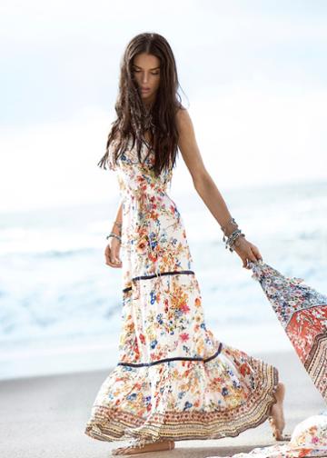 Johanne Beck - Johanne Beck Silk Maxi Dress Ivory Floral