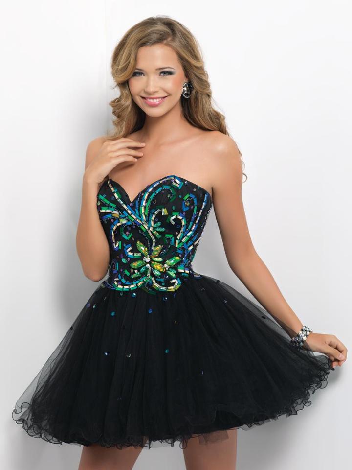 Blush - Strapless Sequined Cocktail Dress 9671