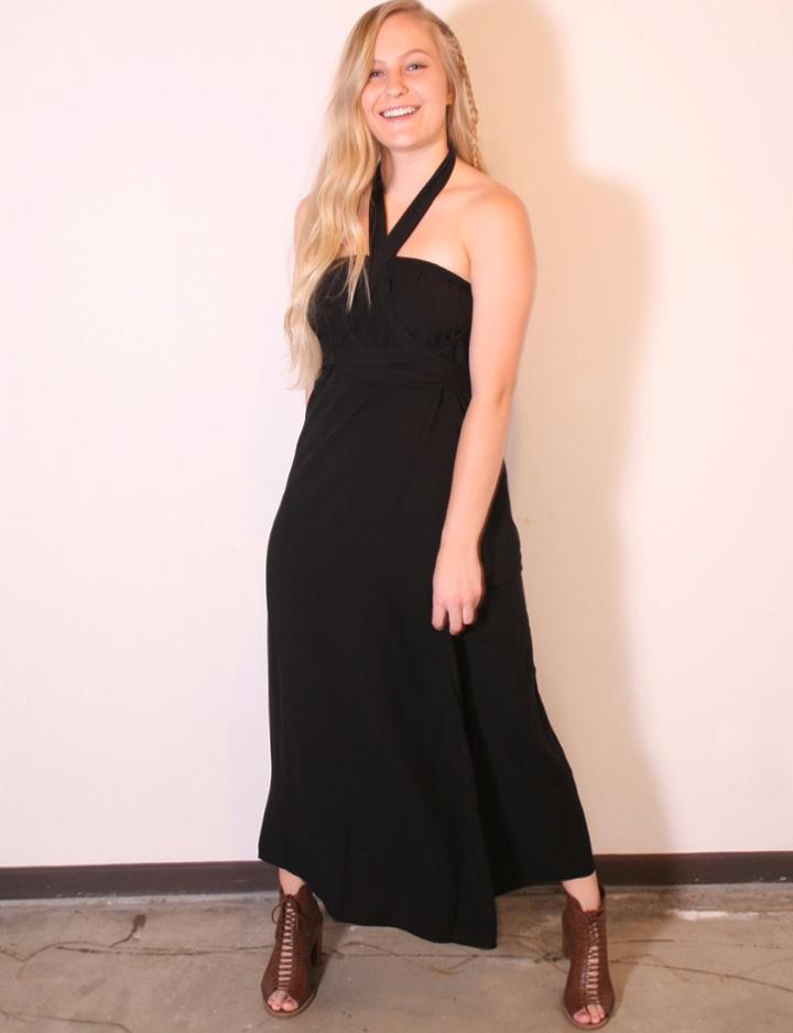 Tysa - Tie Up Tube Dress In Black