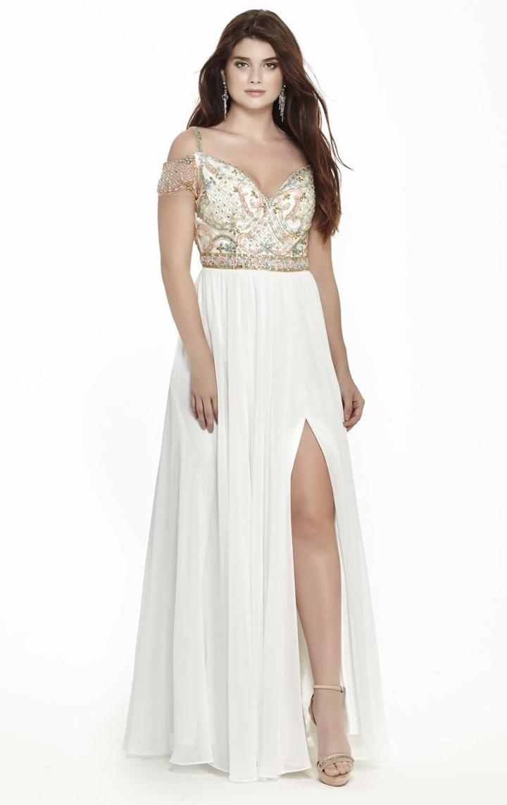 Jolene Collection - 17119 Sweetheart Beaded Chiffon Gown