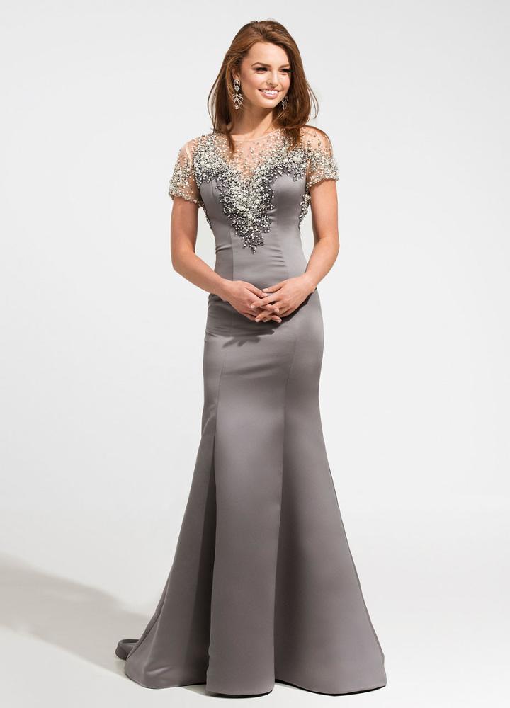 Ashley Lauren - 1135 Illusion Beaded Evening Dress