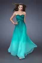 La Femme - 18497 Strapless Ombre Chiffon Evening Gown