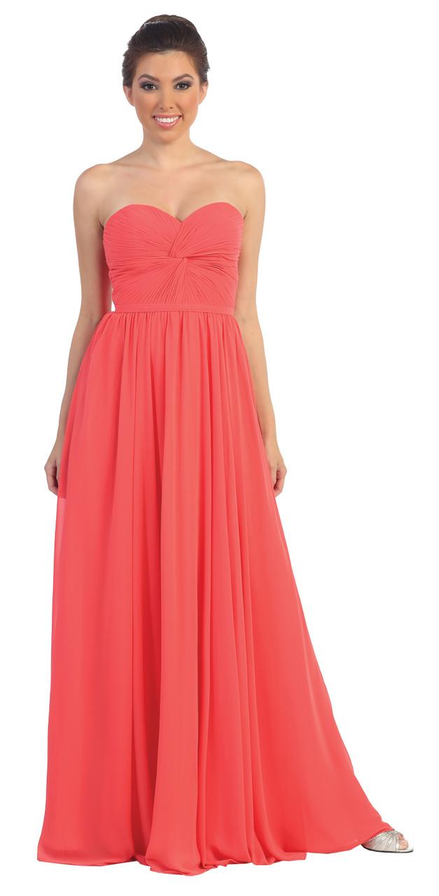 Dancing Queen - 8789 Strapless Ruched Sweetheart Corset Long Dress